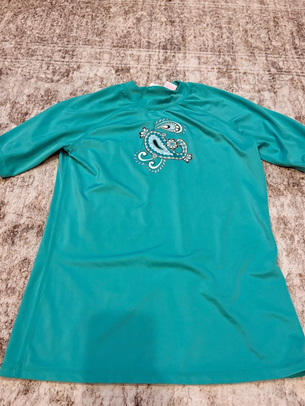 Kanu Surf Teal Paisley-Embellished Women's Swim Shirt
